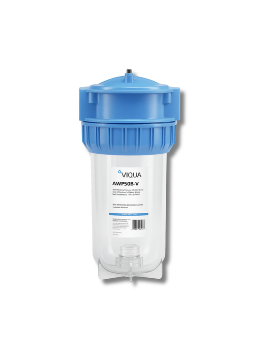 VIQUA AWP50B-V – 10" Big Blue Filter Housing Kit with Valve-in-Head, Bracket & Wrench